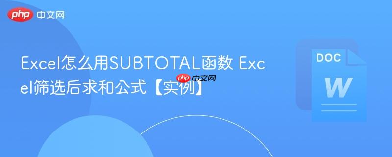 Excel怎么用SUBTOTAL函数 Excel筛选后求和公式【实例】  第1张