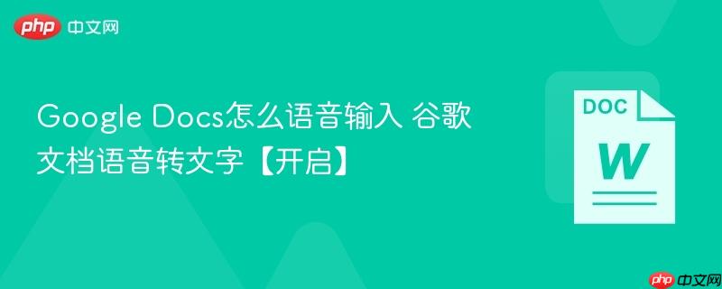 Google Docs怎么语音输入 谷歌文档语音转文字【开启】  第1张