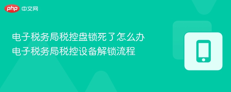 电子税务局税控盘锁死了怎么办 电子税务局税控设备解锁流程  第1张