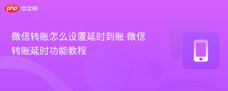 微信转账怎么设置延时到账 微信转账延时功能教程  第1张