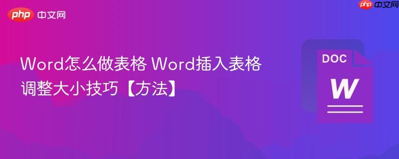 Word怎么做表格 Word插入表格调整大小技巧【方法】  第1张