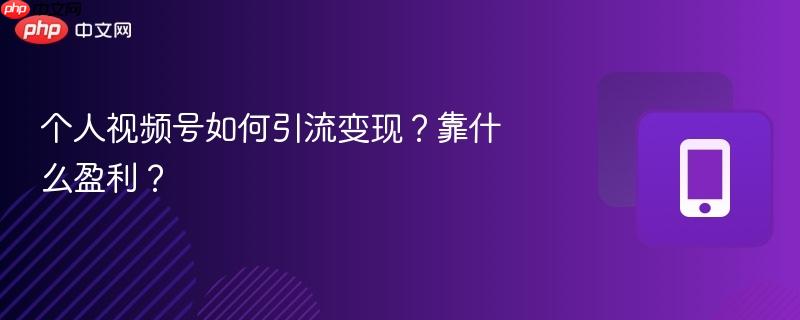 个人视频号如何引流变现？靠什么盈利？  第1张