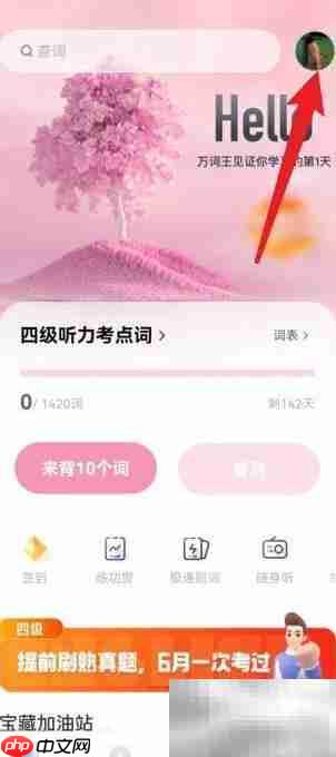 万词王百词斩词汇量测试方法