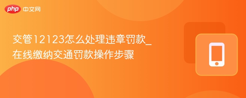 交管12123怎么处理违章罚款_在线缴纳交通罚款操作步骤  第1张