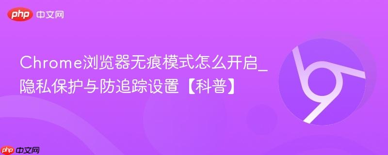 Chrome浏览器无痕模式怎么开启_隐私保护与防追踪设置【科普】  第1张