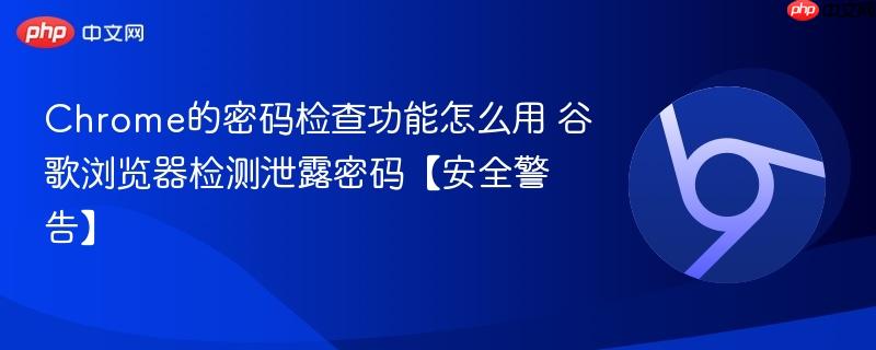 Chrome的密码检查功能怎么用 谷歌浏览器检测泄露密码【安全警告】  第1张