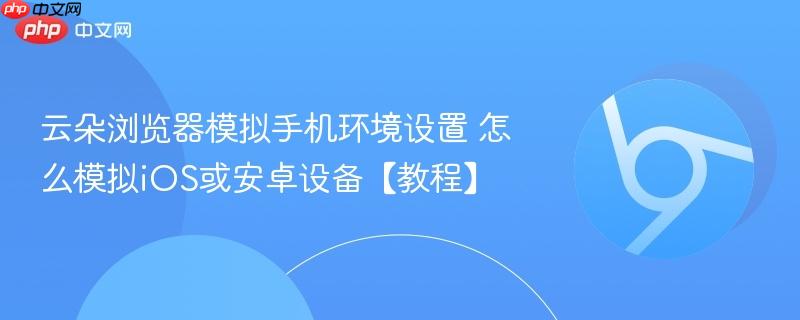 云朵浏览器模拟手机环境设置 怎么模拟iOS或安卓设备【教程】  第1张