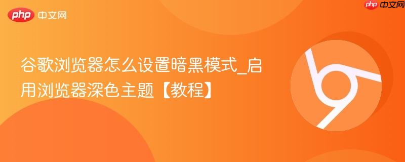 谷歌浏览器怎么设置暗黑模式_启用浏览器深色主题【教程】  第1张