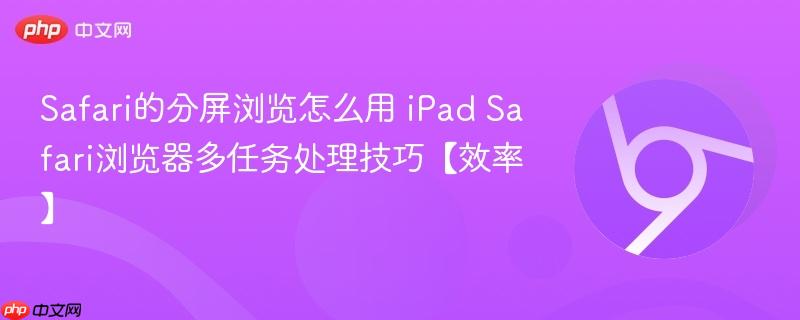 Safari的分屏浏览怎么用 iPad Safari浏览器多任务处理技巧【效率】  第1张