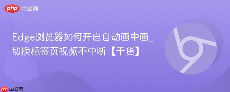 Edge浏览器如何开启自动画中画_切换标签页视频不中断【干货】  第1张