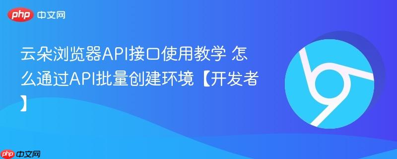 云朵浏览器API接口使用教学 怎么通过API批量创建环境【开发者】  第1张