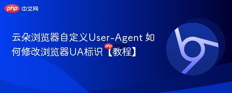 云朵浏览器自定义User-Agent 如何修改浏览器UA标识【教程】