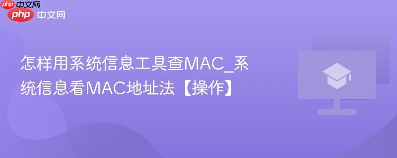 怎样用系统信息工具查MAC_系统信息看MAC地址法【操作】  第1张