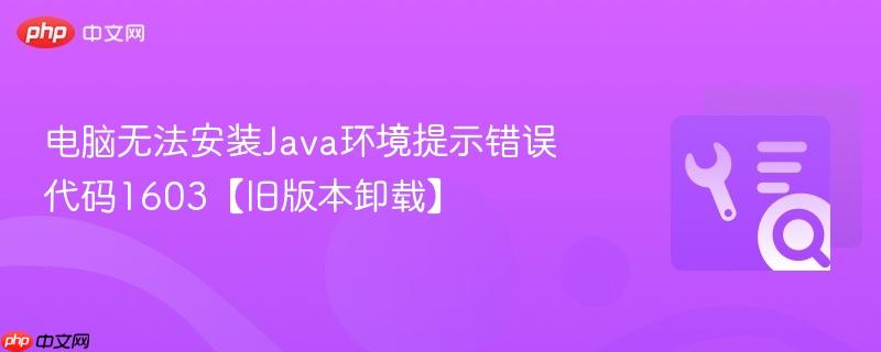 电脑无法安装Java环境提示错误代码1603【旧版本卸载】