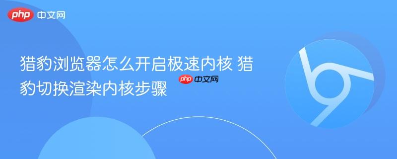 猎豹浏览器怎么开启极速内核 猎豹切换渲染内核步骤 第1张 猎豹浏览器怎么开启极速内核 猎豹切换渲染内核步骤 第1张