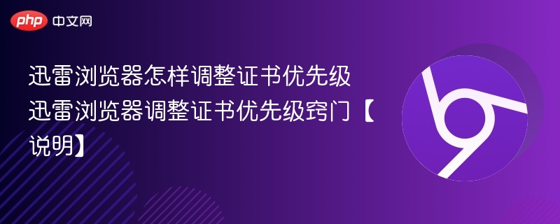 迅雷浏览器怎样调整证书优先级 迅雷浏览器调整证书优先级窍门【说明】  第1张