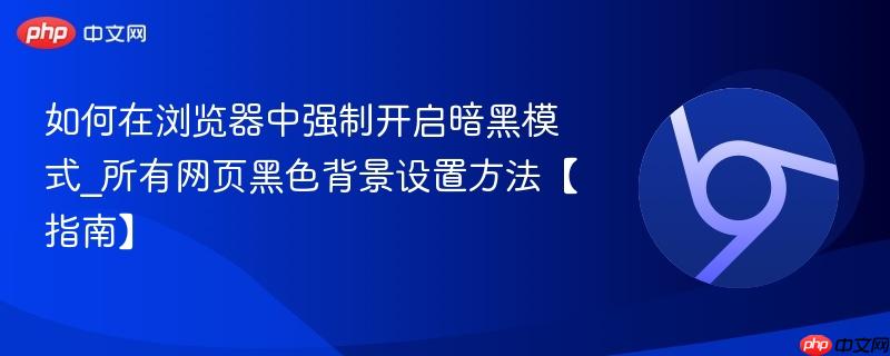 如何在浏览器中强制开启暗黑模式_所有网页黑色背景设置方法【指南】  第1张