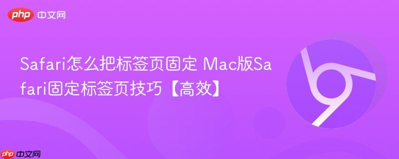 Safari怎么把标签页固定 Mac版Safari固定标签页技巧【高效】  第1张