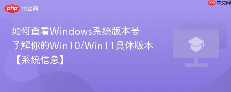 如何查看Windows系统版本号 了解你的Win10/Win11具体版本【系统信息】 第1张 如何查看Windows系统版本号 了解你的Win10/Win11具体版本【系统信息】 第1张
