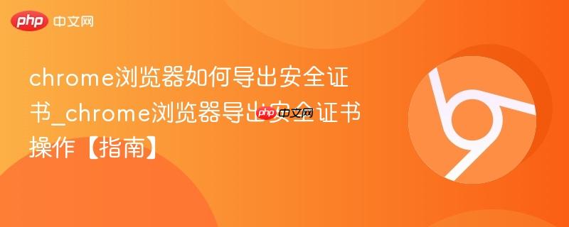 chrome浏览器如何导出安全证书_chrome浏览器导出安全证书操作【指南】  第1张