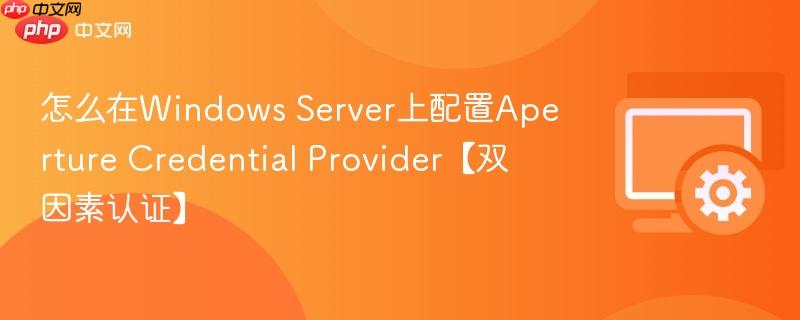 怎么在Windows Server上配置Aperture Credential Provider【双因素认证】  第1张