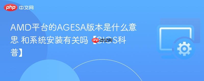 AMD平台的AGESA版本是什么意思 和系统安装有关吗【BIOS科普】 第1张 AMD平台的AGESA版本是什么意思 和系统安装有关吗【BIOS科普】 第1张
