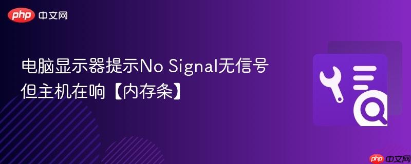 电脑显示器提示No Signal无信号但主机在响【内存条】 第1张 电脑显示器提示No Signal无信号但主机在响【内存条】 第1张