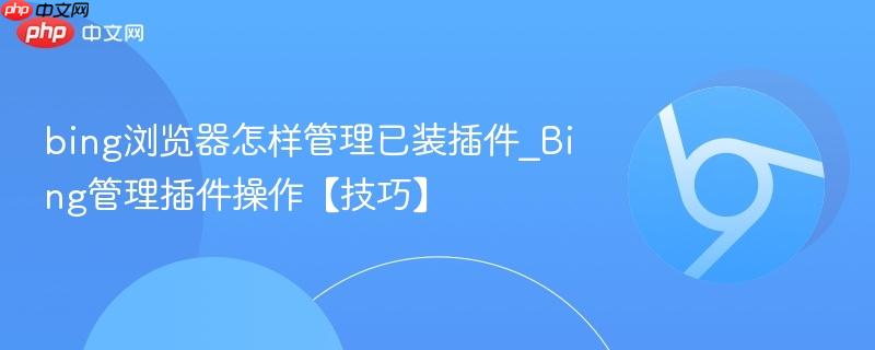 bing浏览器怎样管理已装插件_Bing管理插件操作【技巧】  第1张