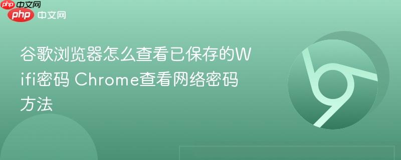 谷歌浏览器怎么查看已保存的Wifi密码 Chrome查看网络密码方法  第1张