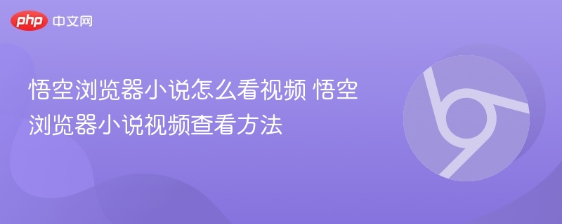 悟空浏览器小说怎么看视频 悟空浏览器小说视频查看方法  第1张