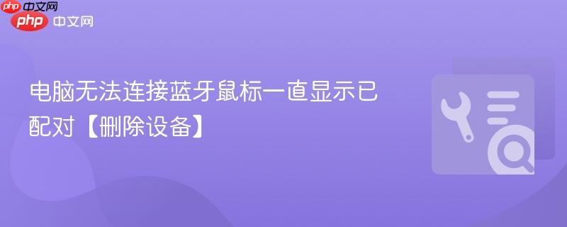电脑无法连接蓝牙鼠标一直显示已配对【删除设备】 第1张 电脑无法连接蓝牙鼠标一直显示已配对【删除设备】 第1张