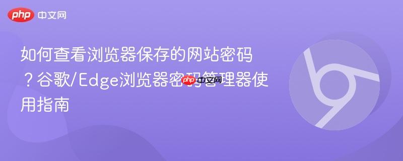 如何查看浏览器保存的网站密码?谷歌/Edge浏览器密码管理器使用指南 第1张 如何查看浏览器保存的网站密码?谷歌/Edge浏览器密码管理器使用指南 第1张