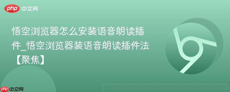 悟空浏览器怎么安装语音朗读插件_悟空浏览器装语音朗读插件法【聚焦】  第1张