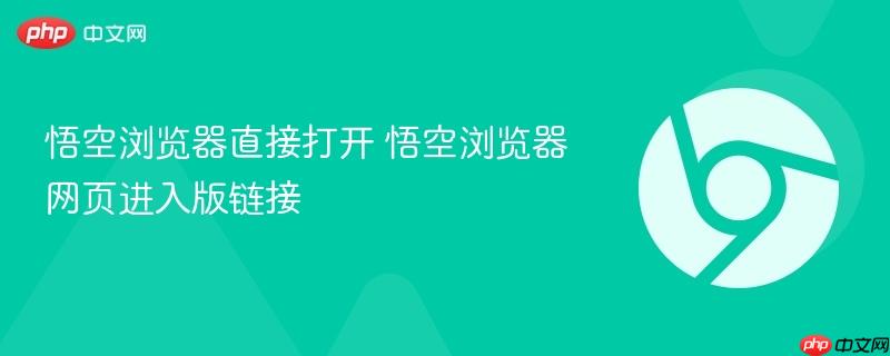 悟空浏览器直接打开 悟空浏览器网页进入版链接  第1张