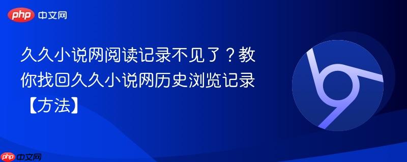 久久小说网阅读记录不见了？教你找回久久小说网历史浏览记录【方法】