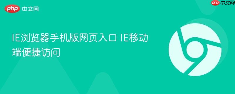 IE浏览器手机版网页入口 IE移动端便捷访问