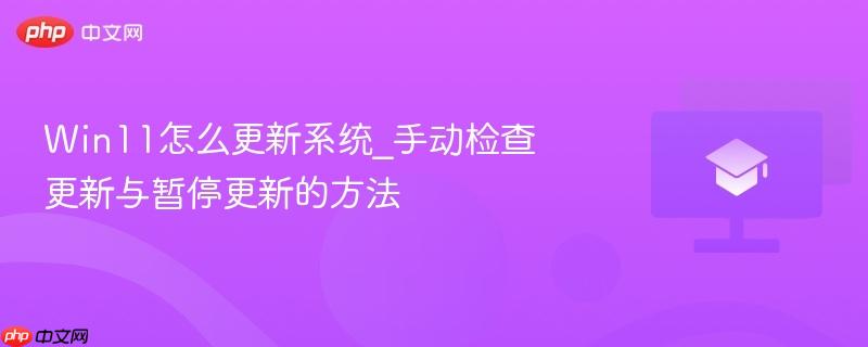 Win11怎么更新系统_手动检查更新与暂停更新的方法  第1张