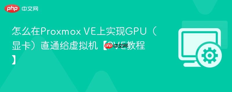 怎么在Proxmox VE上实现GPU（显卡）直通给虚拟机【PVE教程】  第1张