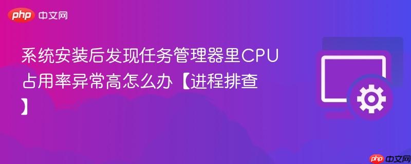 系统安装后发现任务管理器里CPU占用率异常高怎么办【进程排查】 第1张 系统安装后发现任务管理器里CPU占用率异常高怎么办【进程排查】 第1张
