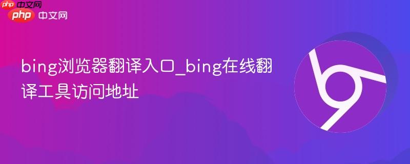 bing浏览器翻译入口_bing在线翻译工具访问地址  第1张