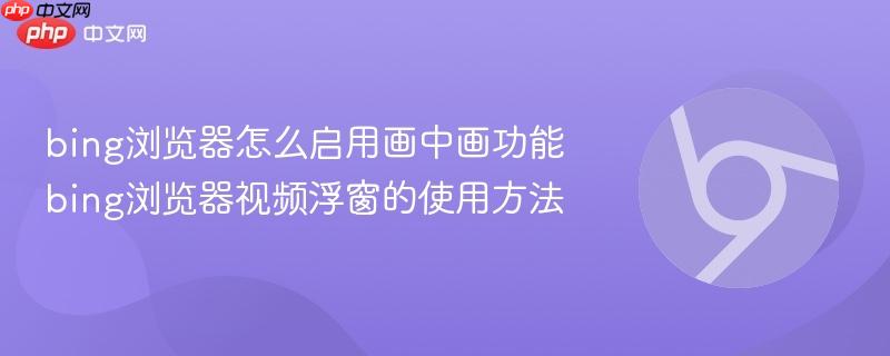 bing浏览器怎么启用画中画功能 bing浏览器视频浮窗的使用方法  第1张