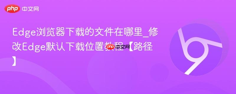 Edge浏览器下载的文件在哪里_修改Edge默认下载位置教程【路径】 第1张 Edge浏览器下载的文件在哪里_修改Edge默认下载位置教程【路径】 第1张