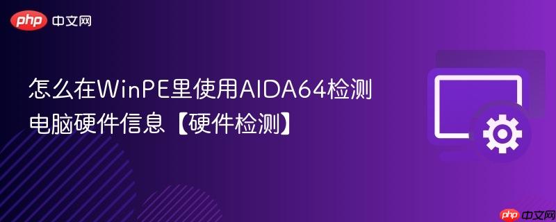 怎么在WinPE里使用AIDA64检测电脑硬件信息【硬件检测】 第1张 怎么在WinPE里使用AIDA64检测电脑硬件信息【硬件检测】 第1张