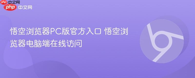 悟空浏览器PC版官方入口 悟空浏览器电脑端在线访问  第1张