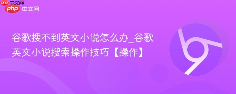 谷歌搜不到英文小说怎么办_谷歌英文小说搜索操作技巧【操作】  第1张