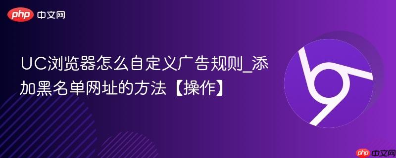 UC浏览器怎么自定义广告规则_添加黑名单网址的方法【操作】  第1张