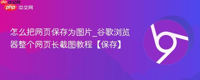 怎么把网页保存为图片_谷歌浏览器整个网页长截图教程【保存】  第1张