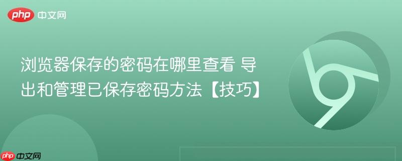 浏览器保存的密码在哪里查看 导出和管理已保存密码方法【技巧】  第1张