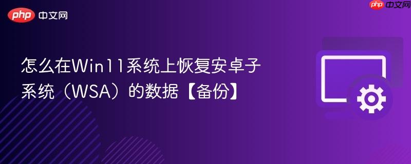 怎么在Win11系统上恢复安卓子系统（WSA）的数据【备份】