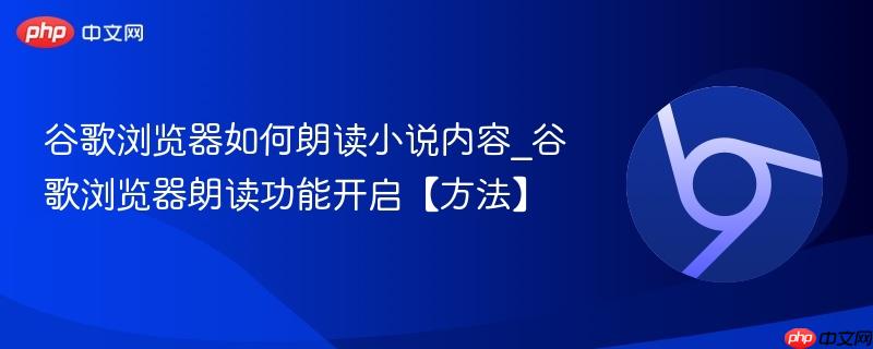 谷歌浏览器如何朗读小说内容_谷歌浏览器朗读功能开启【方法】  第1张